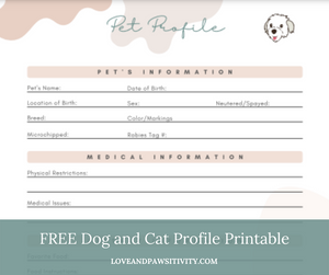 Dog and Cat Profile Printable