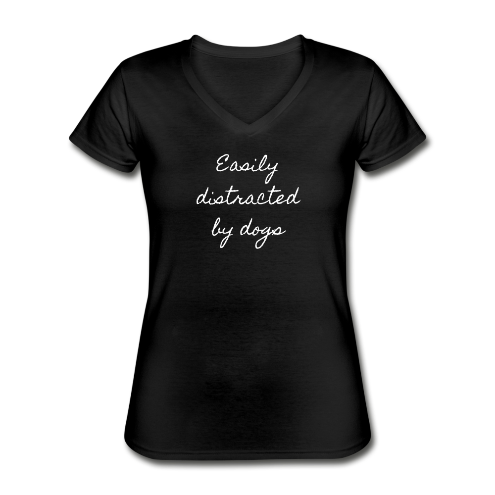 Easily Distracted by Dogs | V-Neck Tee | Women - Love & Pawsitivity