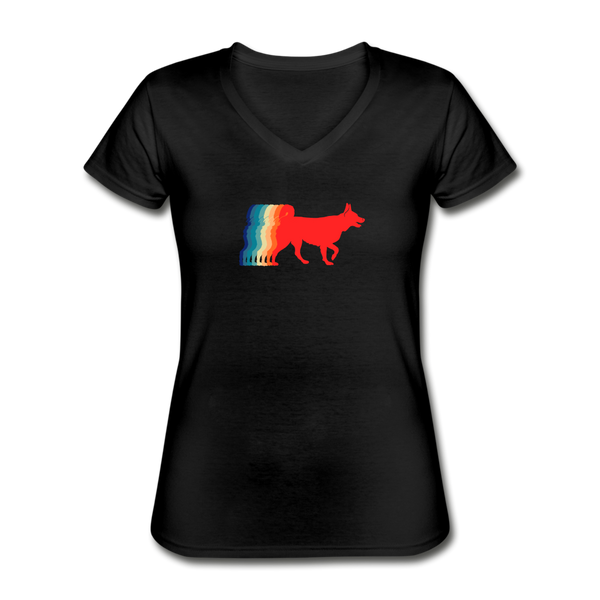 That 70's Dog | V-Neck Tee | Women - Love & Pawsitivity