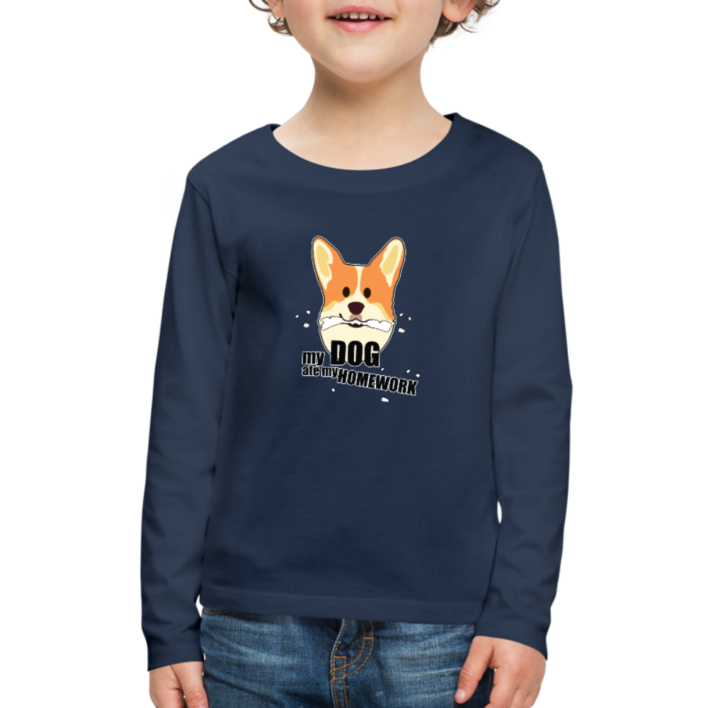 My Dog Ate My Homework | Kids Long Sleeve Tee | Boys & Girls - Love & Pawsitivity