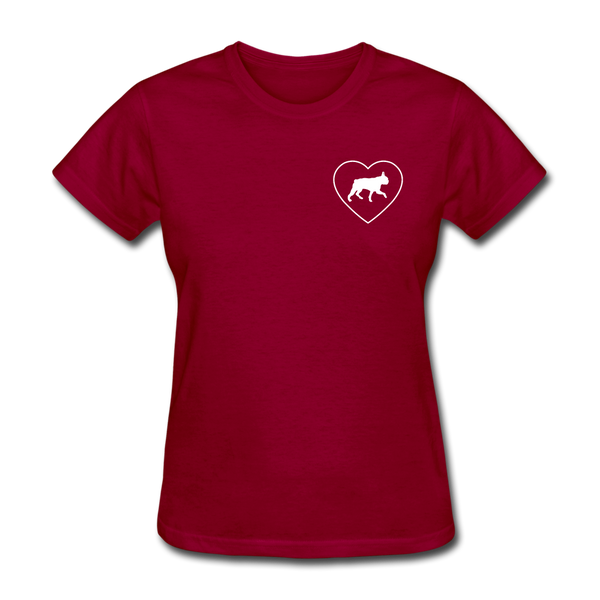 I Heart Boston Terriers! | Comfort Tee | Women - dark red