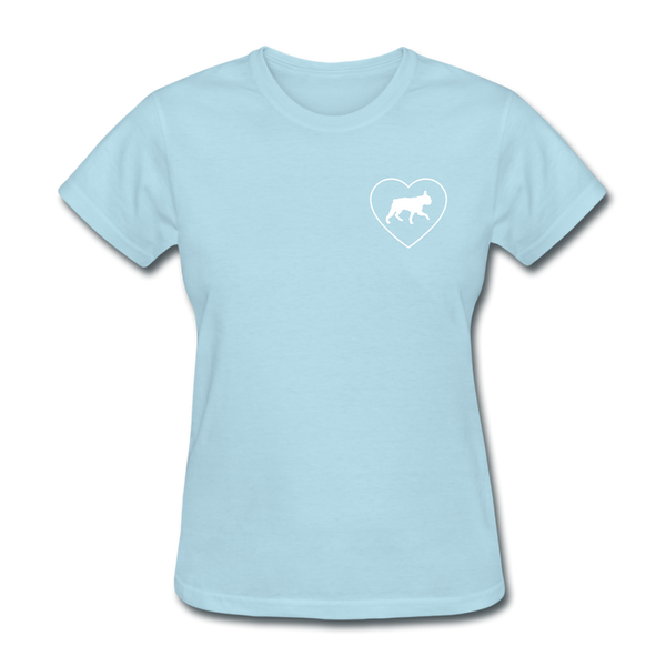 I Heart Boston Terriers! | Comfort Tee | Women - powder blue
