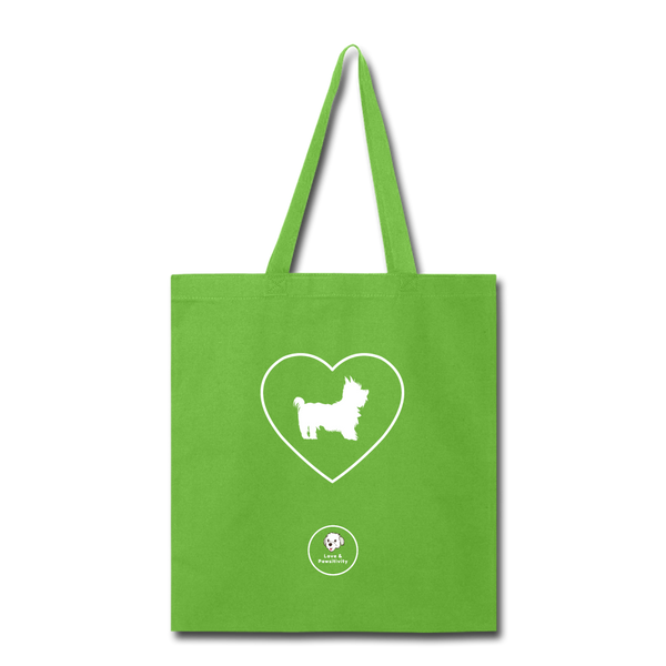 I Heart Yorkies! | Tote Bag - lime green