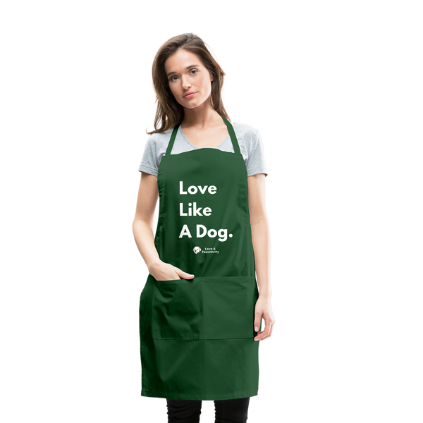 Love Like A Dog | Adjustable Apron - forest green