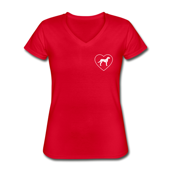 I Heart Dalmatians! | V-Neck Tee | Women - red
