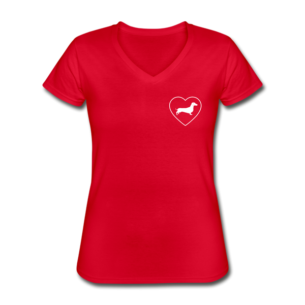 I Heart Doxies! | V-Neck Tee | Women - red