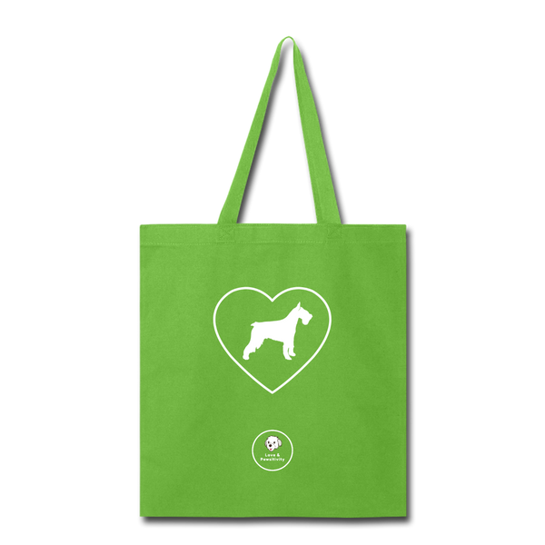 I Heart Schnauzers! | Tote Bag - lime green