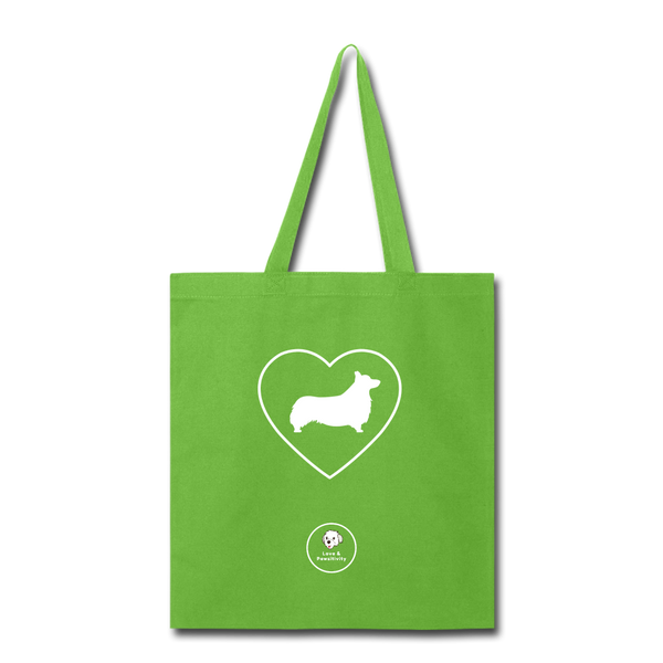 I Heart Corgis! | Tote Bag - lime green