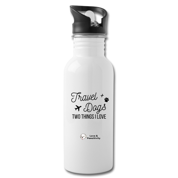 Travel & Dogs | Reusable Water Bottle - white