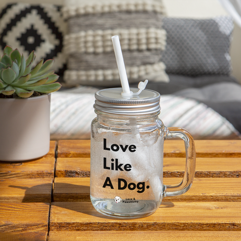 Love Like A Dog | Mason Jar Mug - clear