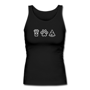 Coffee, Pets, & Pizza | Comfort Tank Top | Women - black