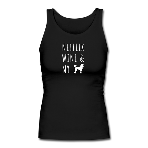 Netflix, Wine, & My Poodle | Comfort Tank Top | Women - black