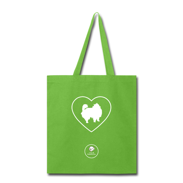 I Heart Pomeranians! | Tote Bag - lime green