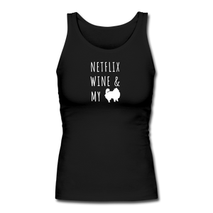 Netflix, Wine, & My Pomeranian | Comfort Tank Top | Women - black