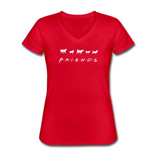 The One With Your Pup | V-Neck Tee | Women - red