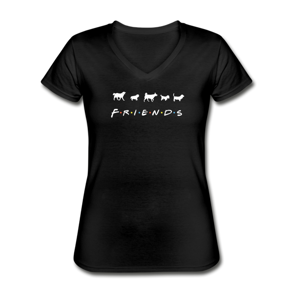 The One With Your Pup | V-Neck Tee | Women - black