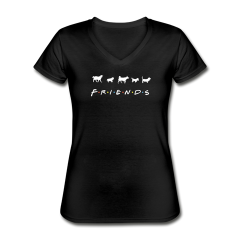 The One With Your Pup | V-Neck Tee | Women - black